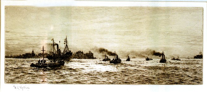 'Old Portsmouth- Mine-Sweepers putting to Sea' RMG PW0732