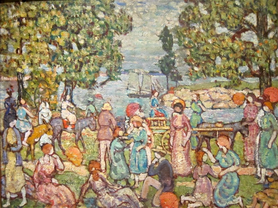 'On the Beach, No 3' by Maurice Prendergast, 1915