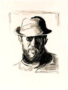 'Portrait of Hans Jaeger III' by Edvard Munch, lithograph, 1943-44