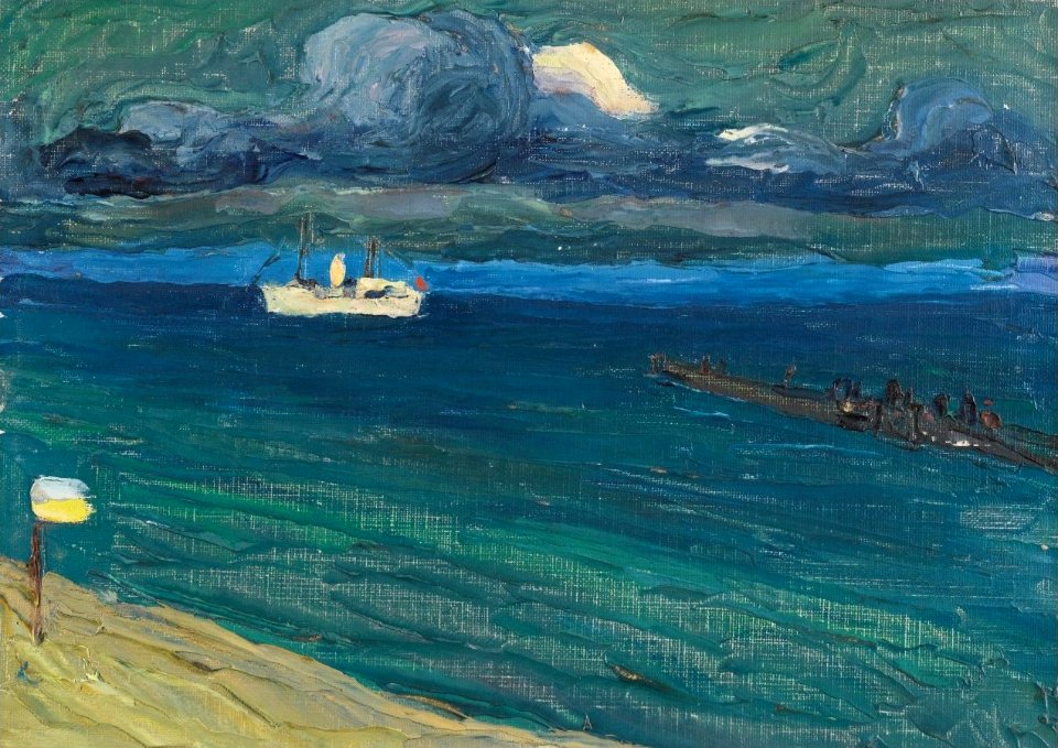 'Rapallo, Seascape with Steamer' by Wassily Kandinsky, 1906