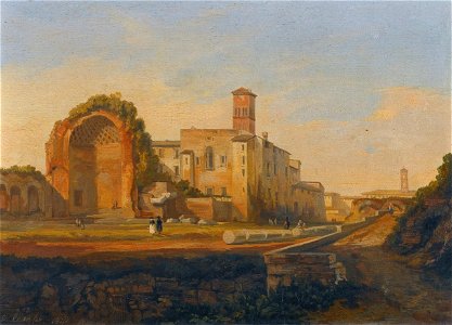 'Rome, a View of the Forum with the Temple of Venus' by Edward Lear