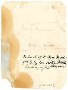 'Portrait of M Rose Herschel aged 7 by her sister Maria, aged 11' RMG PY6020-002