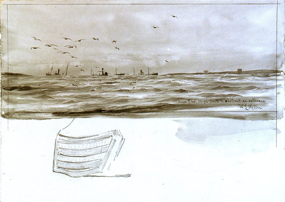 'Scapa Flow. Ships sunk to obstruct an entrance' RMG PW1781
