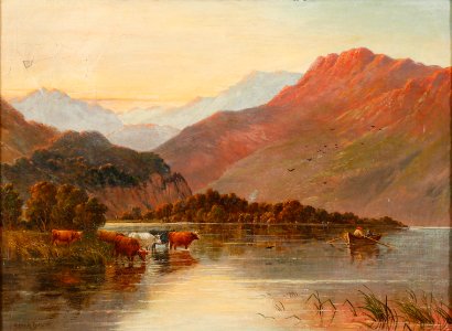 'Seascape with cows
