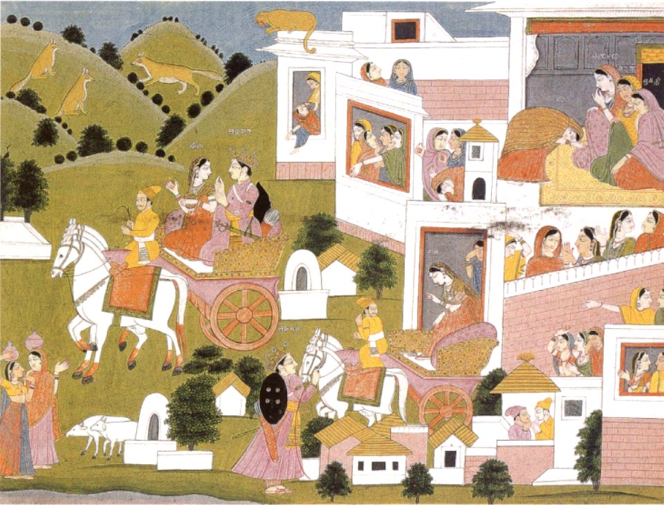 'Sita and Lakshmana Leave Ayodhya', Kangra, Himachal, India, early 19th century