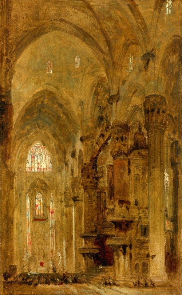 'Sketch of the Interior of the Duomo, Milan' by David Roberts