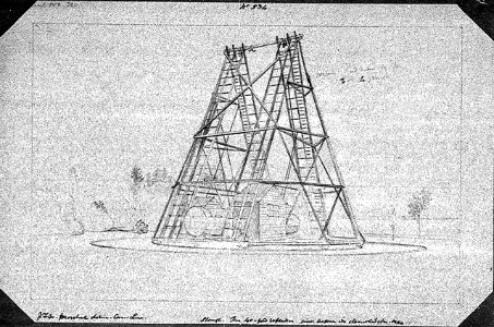 'Slough. The 40ft reflector just before its demolition, 1840' RMG PW7449