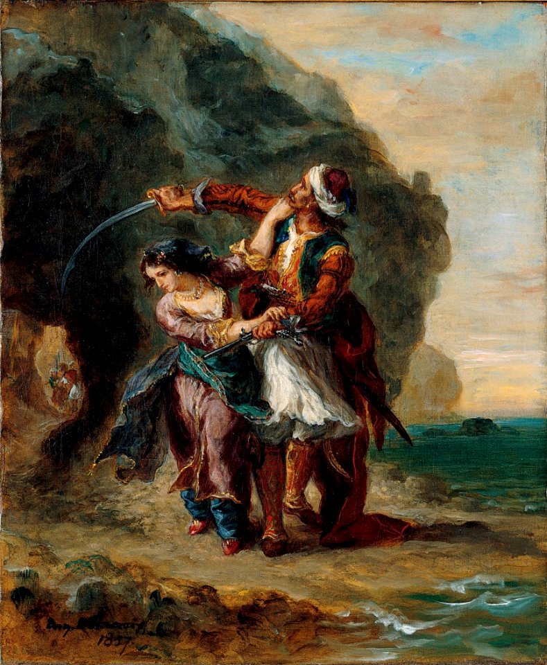 'Selim and Zuleika', oil on canvas painting by Eugène Delacroix