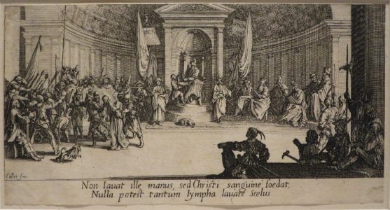 'The Condemnation to Death' from 'The Large Passion' by Jacques Callot, Honolulu Museum of Art. Free illustration for personal and commercial use.