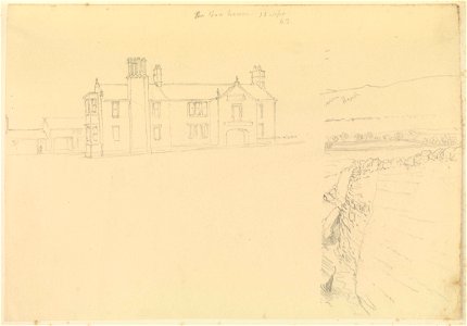 'The Fox House' inn, Longshaw, near Sheffield, Yorkshire and a drawing of the surrounding landscape which continues on PAI0953 RMG PZ0952