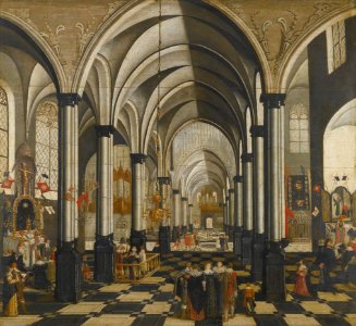 'The Interior of a Church, with Elegant Figures' by the Monogrammist AG