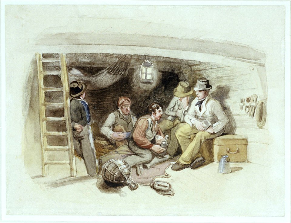 'The Fore-peak Yarn'. Original illustration to Marryat's 'Poor Jack' (1840) RMG PW6068