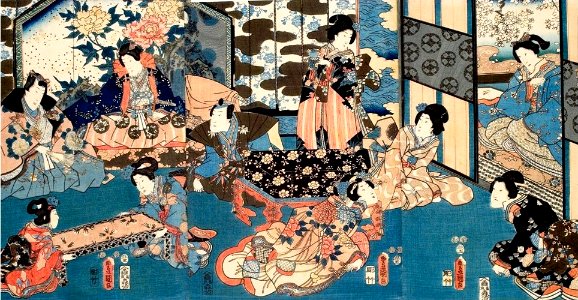 'The Lady of the Plum Blossom Courtyard' by Utagawa Kunisada, woodblock print, 1853, Honolulu Museum of Art, accession 27064