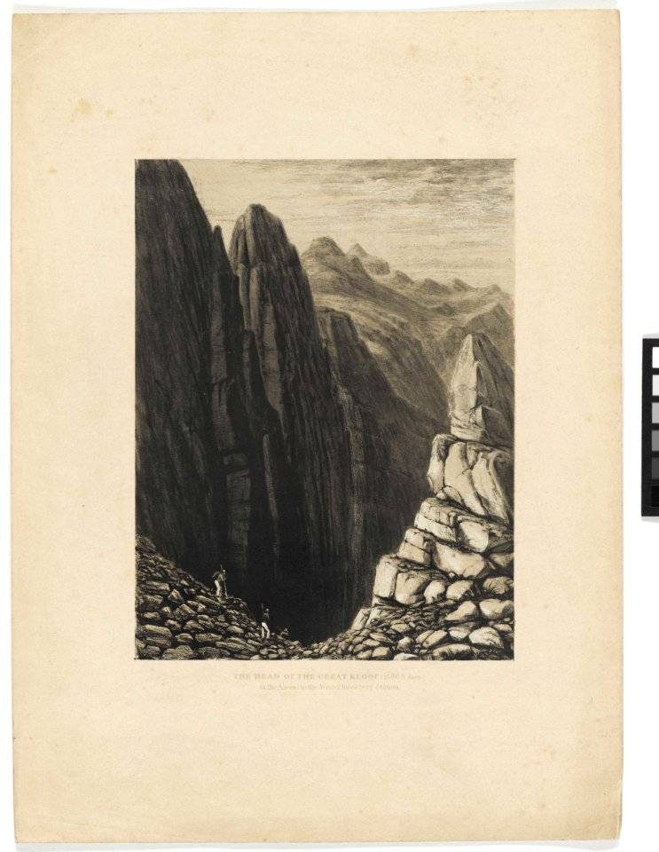 'The Head of the Great Kloof (1500ft deep) in the Ascent to the Winterhoekberg Station' RMG PY6025