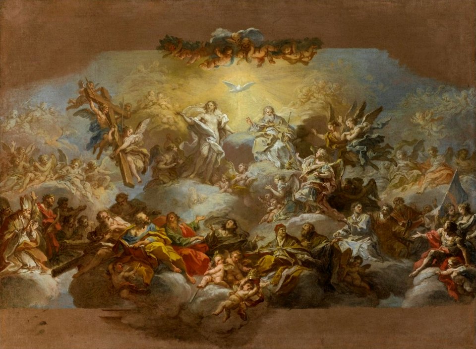 'The Holy Trinity and Saints in Glory', sketch by Sebastiano Conca