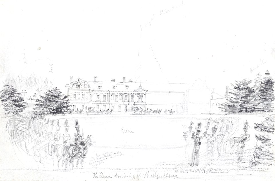 'The Queen arriving at Stratfield Saye' - Ebenezer Landells - 1845