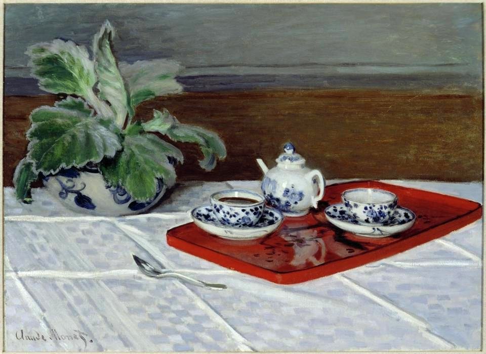 'The Tea Service' oil on canvas painting by Claude Monet, 1872