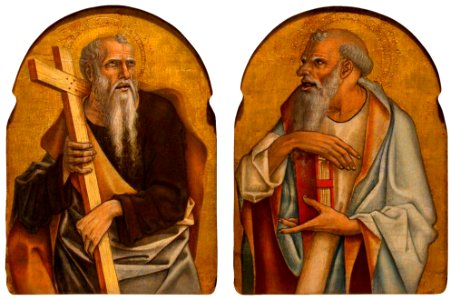 'Two Apostles', tempera and gold on panel by Carlo Crivelli, 1470-5, Honolulu Academy of Arts