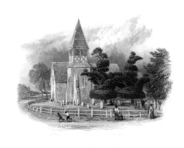 'There, gentle stranger, thou mays't only see' engraving by William Miller after Birket Foster