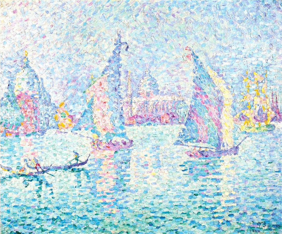 'Voiles Dans la Brume. Canal de la Giudecca' by Paul Signac. 1904