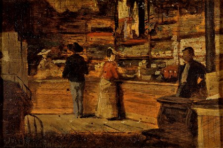 'Trading Post of J. S. Collins' by Jules Tavernier, 1874