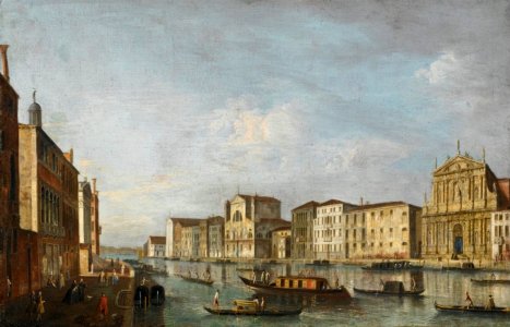 'Venice, A View of the Grand Canal with the Churches of Santa Lucia and the Scalzi' by Apollonio Domenichini