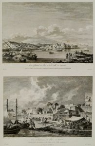 (1) Vuë général du porte et de la ville de Syracuse, prise de l'entrée du port et de la pointe promontoire appellé - Saint-non Jean Claude Richard Abbé De - 1786