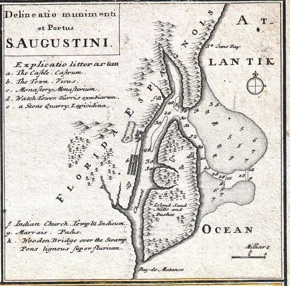 (1737) Delineatio munimenti et Portus S.AUGUSTINI by Homann Heirs