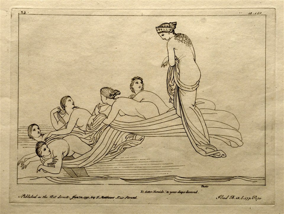 (23) Flaxman Ilias 1795, Zeichnung 1793, 188 x 344 mm