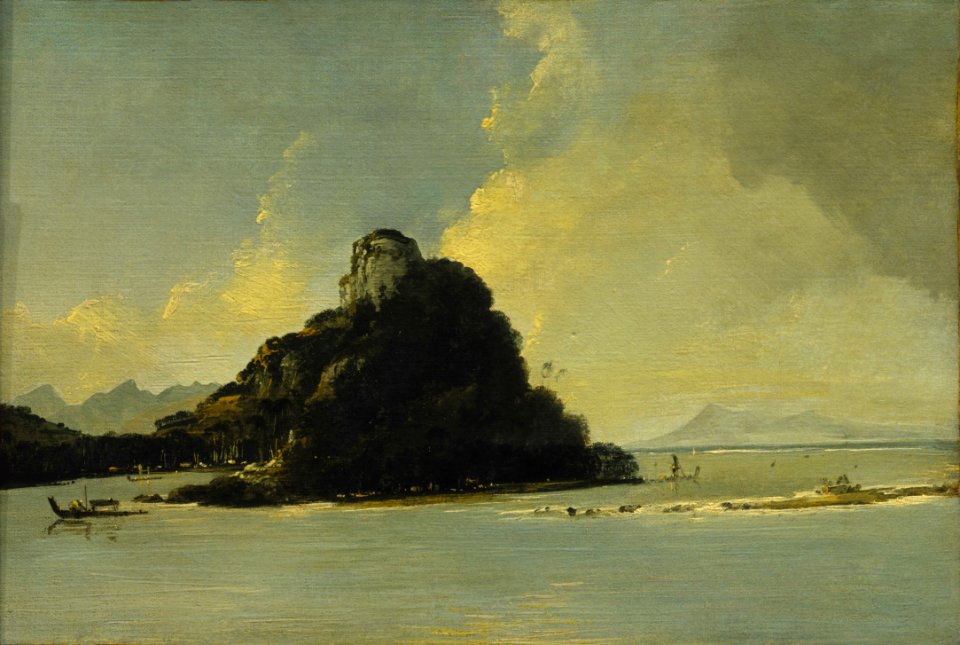 'View of Owharee (Fare) Harbour, Island of Huaheine (Huahine)' RMG BHC1840