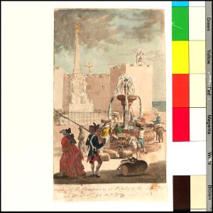 'View of the fountain &c at St Cruiz in the Island of Teneriff, Decr 74' (Bray album) RMG PT1997