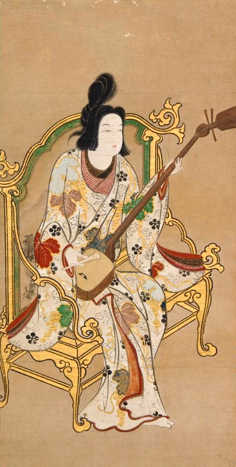 'Woman Playing a Samisen', Japanese late 17th century