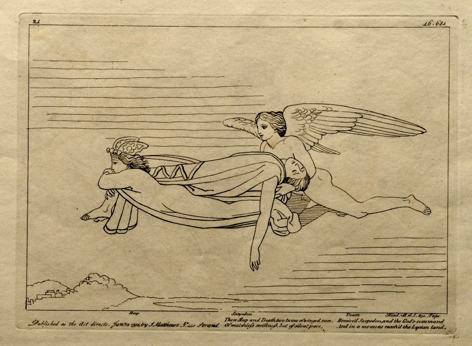 (21) Flaxman Ilias 1795, Zeichnung 1793, 181 x 247 mm