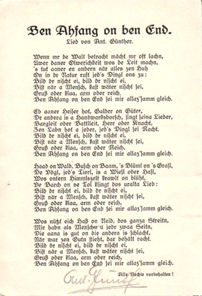 (87) - Ben Ahfang on ben End (1935, ohne Noten)