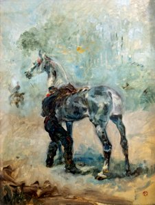 (Albi) Artilleur sellant son cheval Toulouse-Lautrec 1879 MTL.1