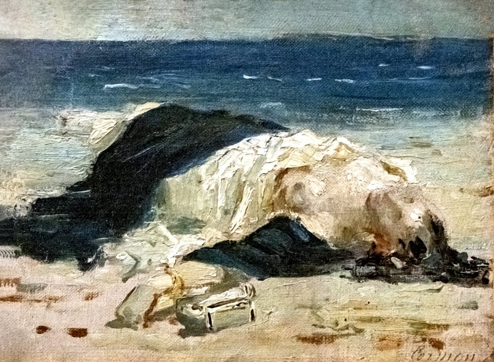 (Albi) Femme sur une plage - Fernand Cormon - vers 1874