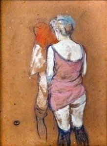 (Albi) Deux femmes demi-nues de dos. Maison de la rue des Moulins - Toulouse-Lautrec (1894)