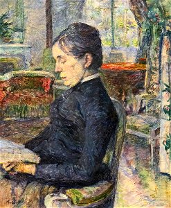 (Albi) La Comtesse Adèle de Toulouse-Lautrec dans le salon du Château de Malromé - Toulouse-Lautrec MTL.inv122