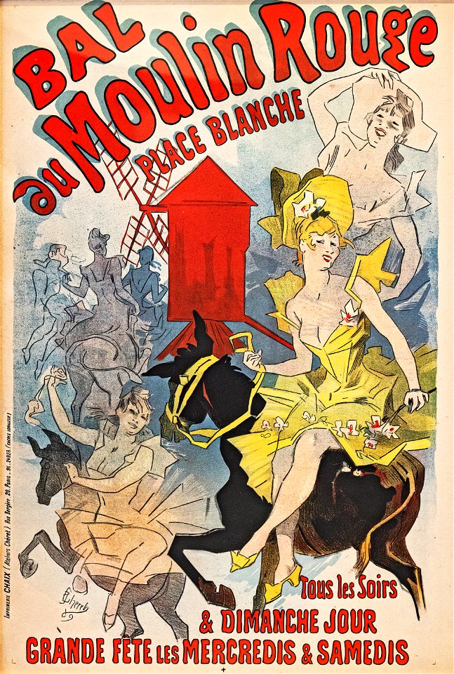 (Albi) Bal au Moulin Rouge place Blanche 1889 - Jules Chéret