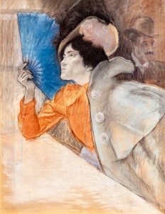 (Albi) Elégante à l'éventail (c1900), Pastel, Louis Legrand