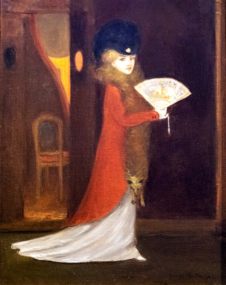 (Albi) Femme au renard et à l'éventail (1901) - Georges Bottini HsT