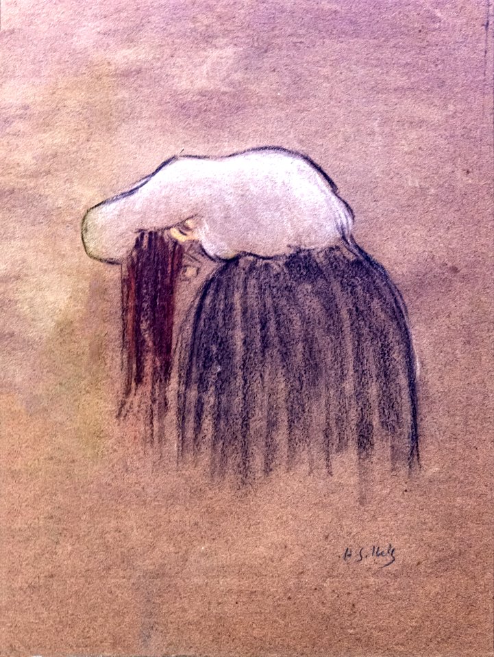 (Albi) Femme se coiffant ~1895 Pastel sur papier - Henri-Gabriel Ibels