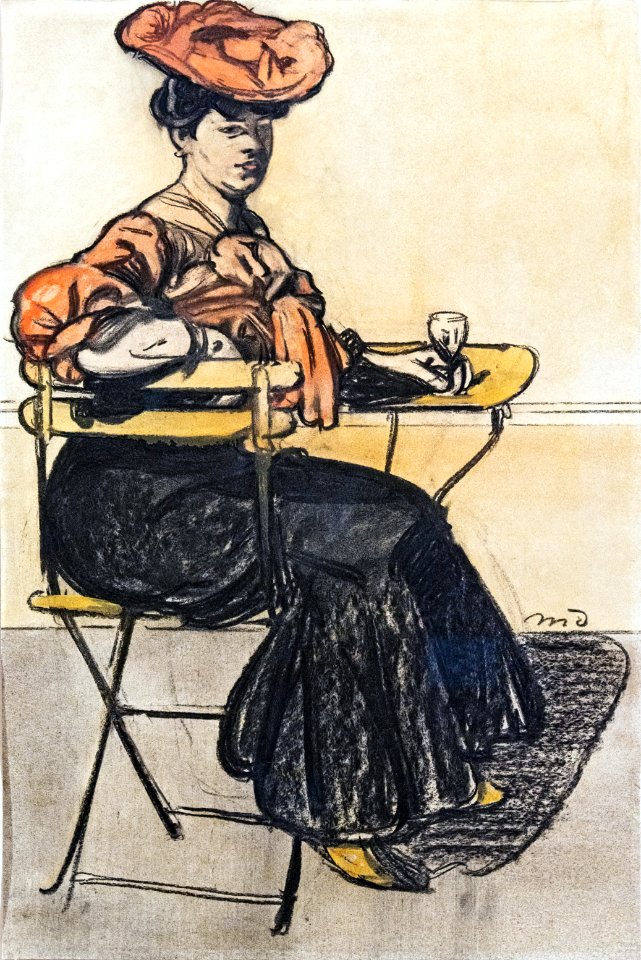 (Albi) Femme attablée au café - Maxime Dethomas 1908