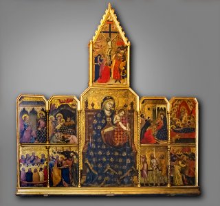 (Albi) Cathédrale Sainte-Cécile - Trèsor - retable (polyptyque) de la vie du Christ PalissyPM81000510
