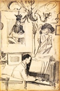 (Albi) Intérieur du cabaret Le Mirliton - Théophile Alexandre Steinlen