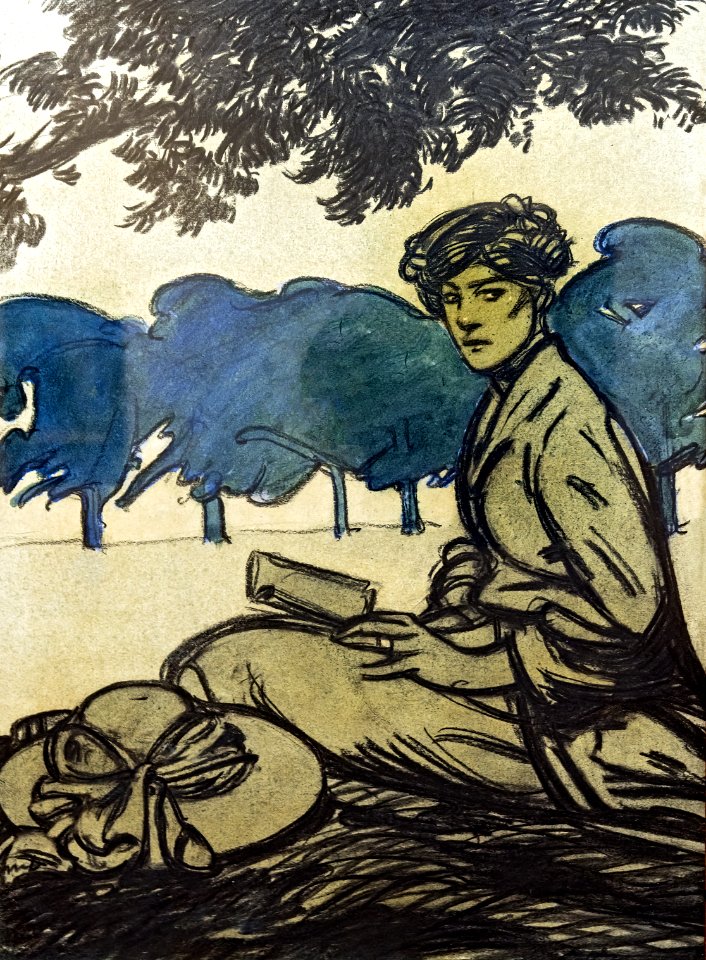 (Albi) Femme Assise dans un parc - Maxime Dethomas - Musée Toulouse-Lautrec