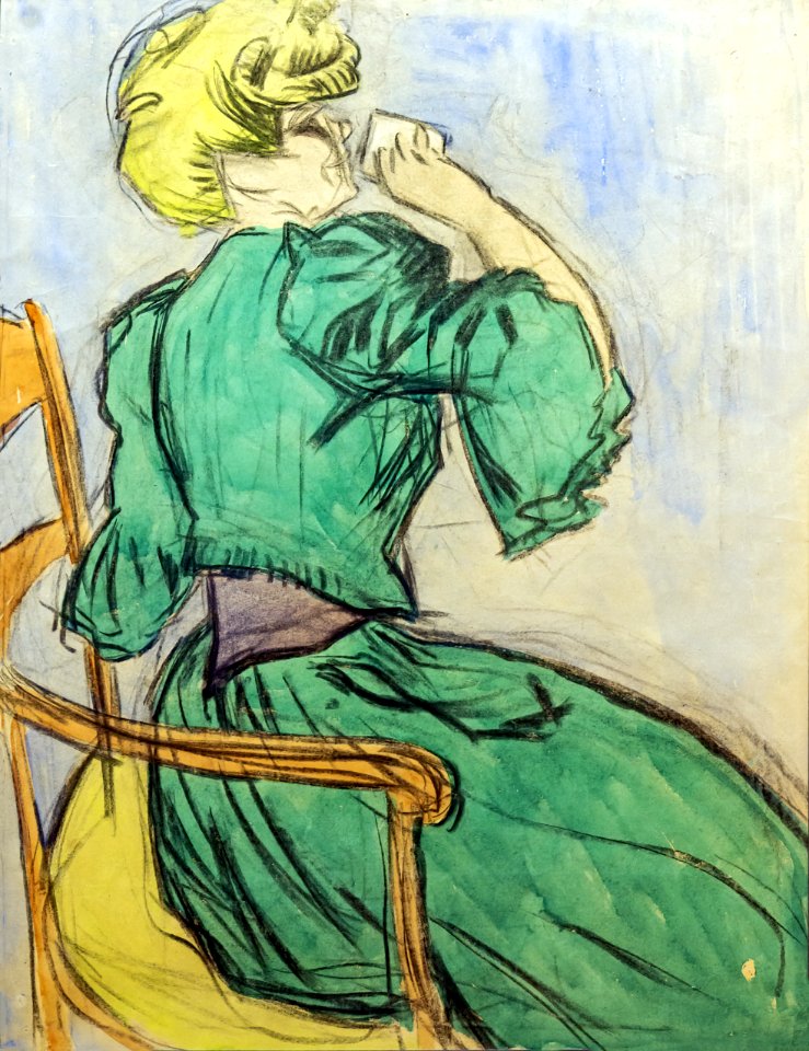 (Albi) La robe verte, (projet d'affiche) ~1900 Edouard Saunier