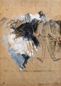 (Albi) Moulin-rouge. La Goulue et Valentin le desossé - Toulouse-Lautrec 1891 - Inv.138