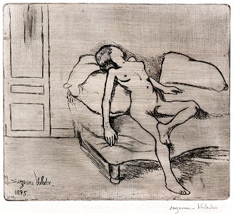 (Albi) Fillette nue allongée sur un canapé - 1894 - Suzanne Valadon - Musée Toulouse-Lautrec