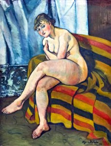(Albi) Nu assis sur un canapé - 1916 - Suzanne Valadon HsT